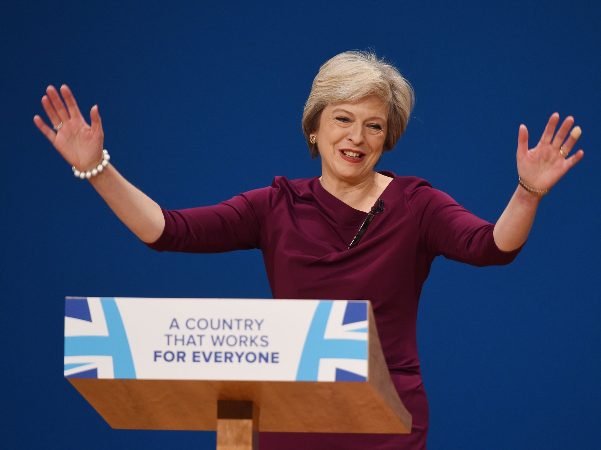 Prime Minister Theresa May makes her keynote address on the fourth day of the Conservative party conference