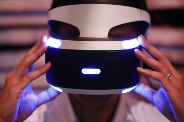 A PlayStation VR headset being used