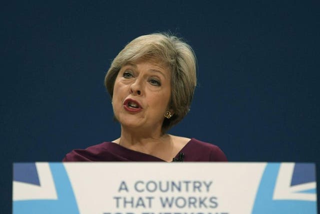 Theresa May gives her speech at Conservative conference