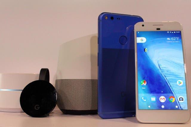 Google pushes deep into hardware with new Wifi, Chromecast, Home, and Pixel smartphone devices at a press event in San Francisco, California on October 4, 2016