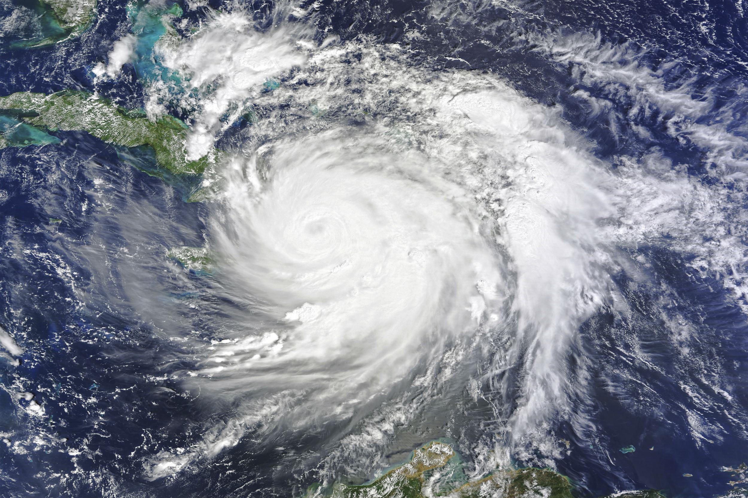 Hurricane Matthew seen over Haiti