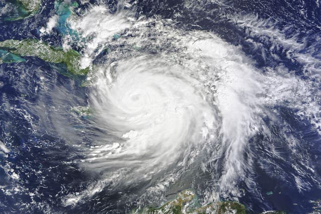 Hurricane Matthew seen over Haiti