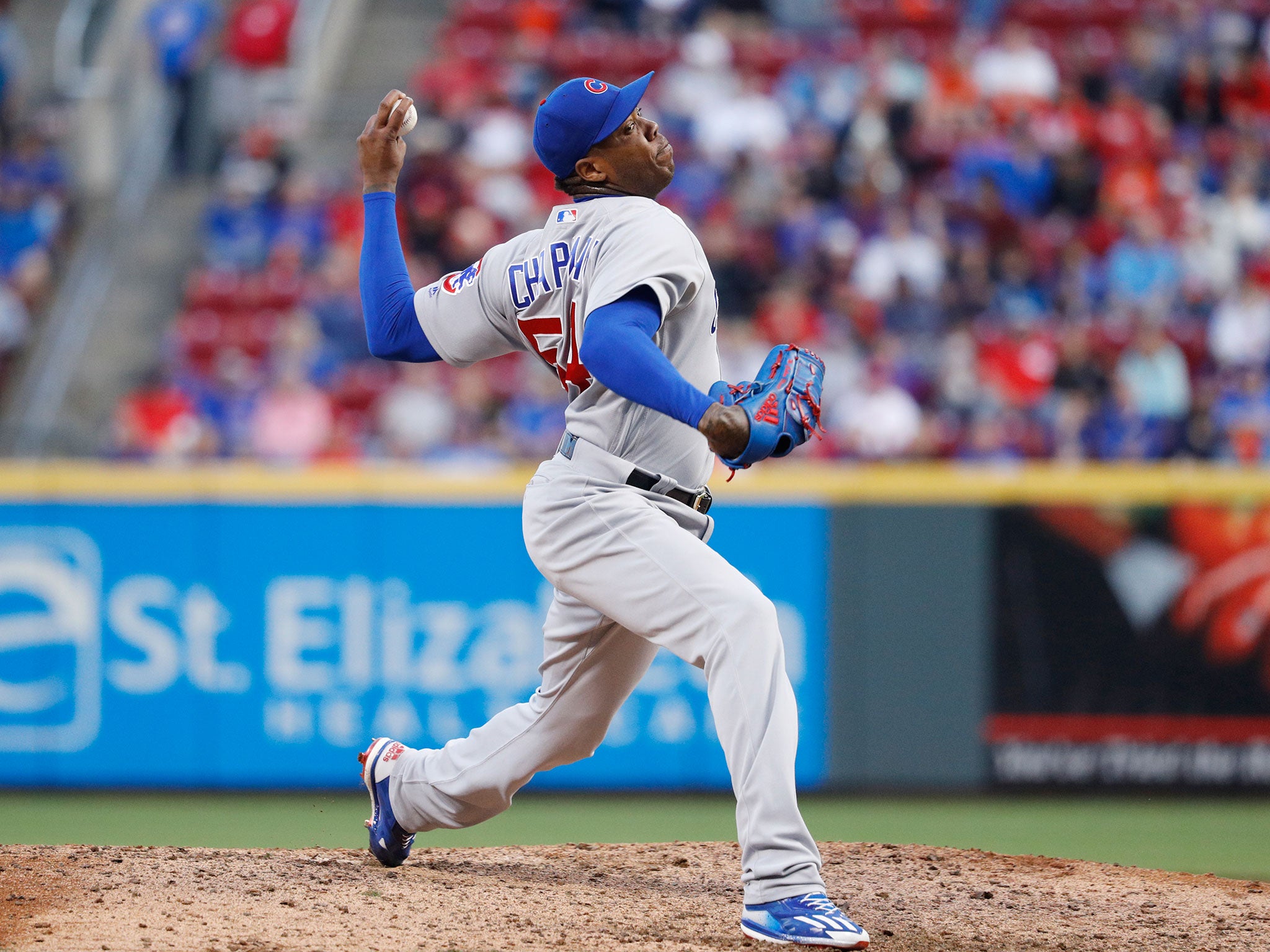 Aroldis Chapman of the Chicago Cubs is the fastest pitcher in MLB history