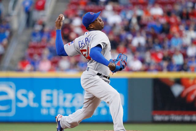 Aroldis Chapman of the Chicago Cubs is the fastest pitcher in MLB history