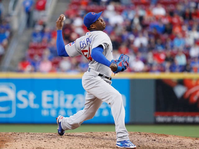 Aroldis Chapman of the Chicago Cubs is the fastest pitcher in MLB history
