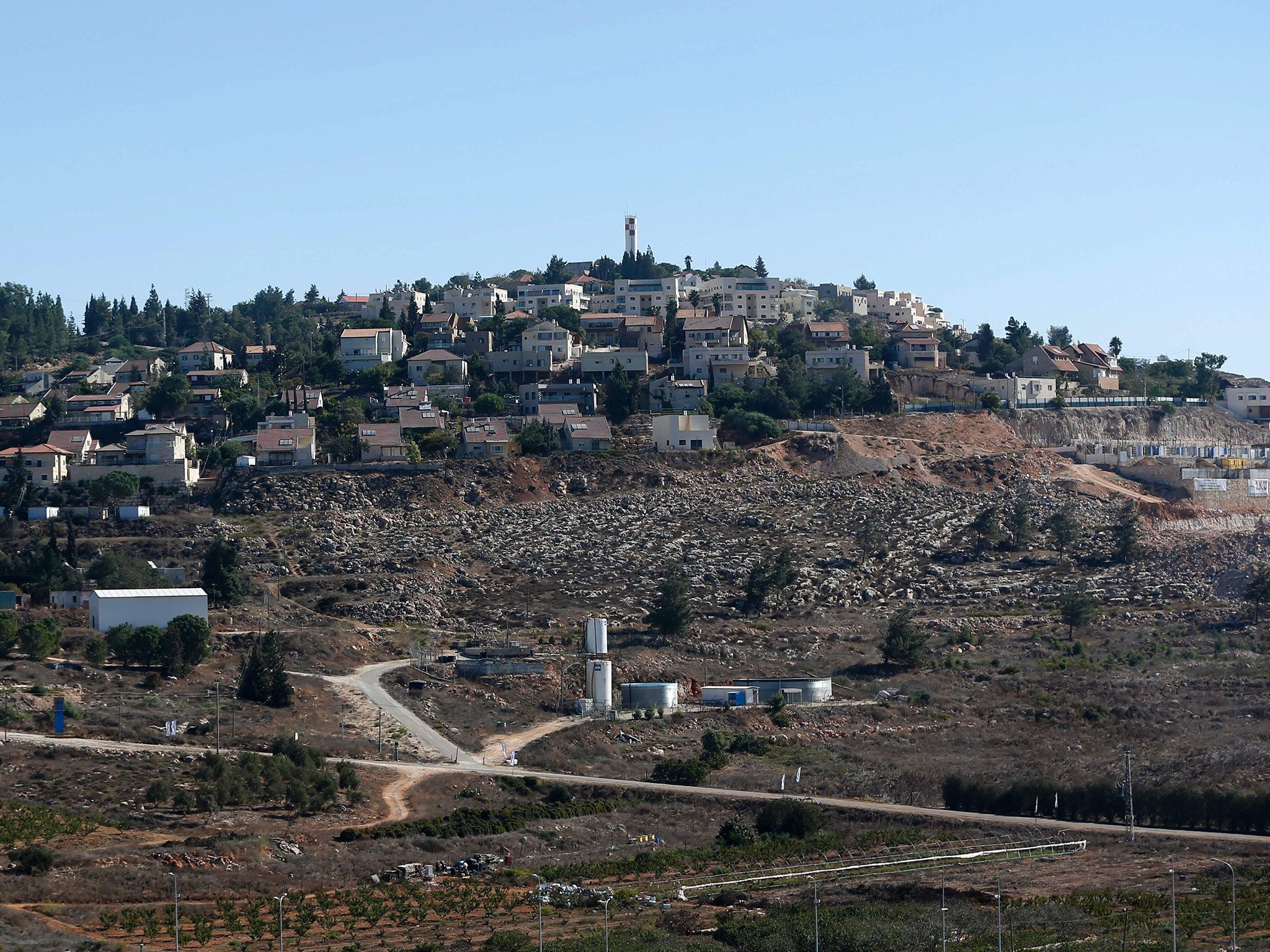 New housing units being built in the Israeli settlement of Shilo in the occupied Palestinian territories on Sunday