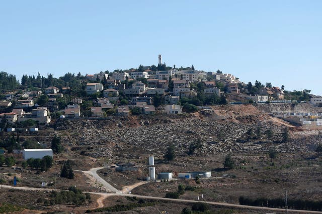 New housing units being built in the Israeli settlement of Shilo in the occupied Palestinian territories on Sunday