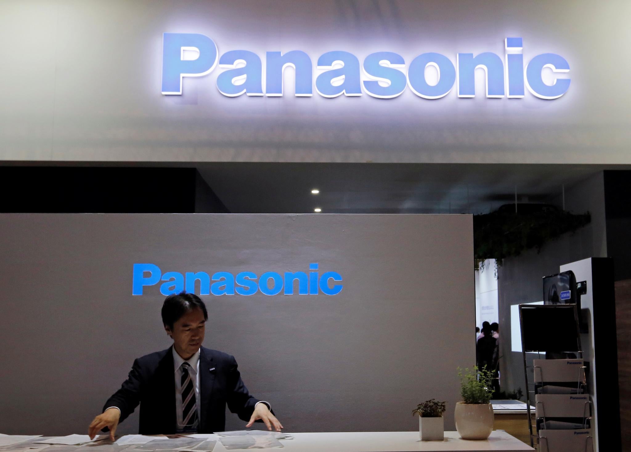 Logos of Panasonic Corp are pictured at CEATEC (Combined Exhibition of Advanced Technologies) JAPAN 2016 at the Makuhari Messe in Chiba, Japan