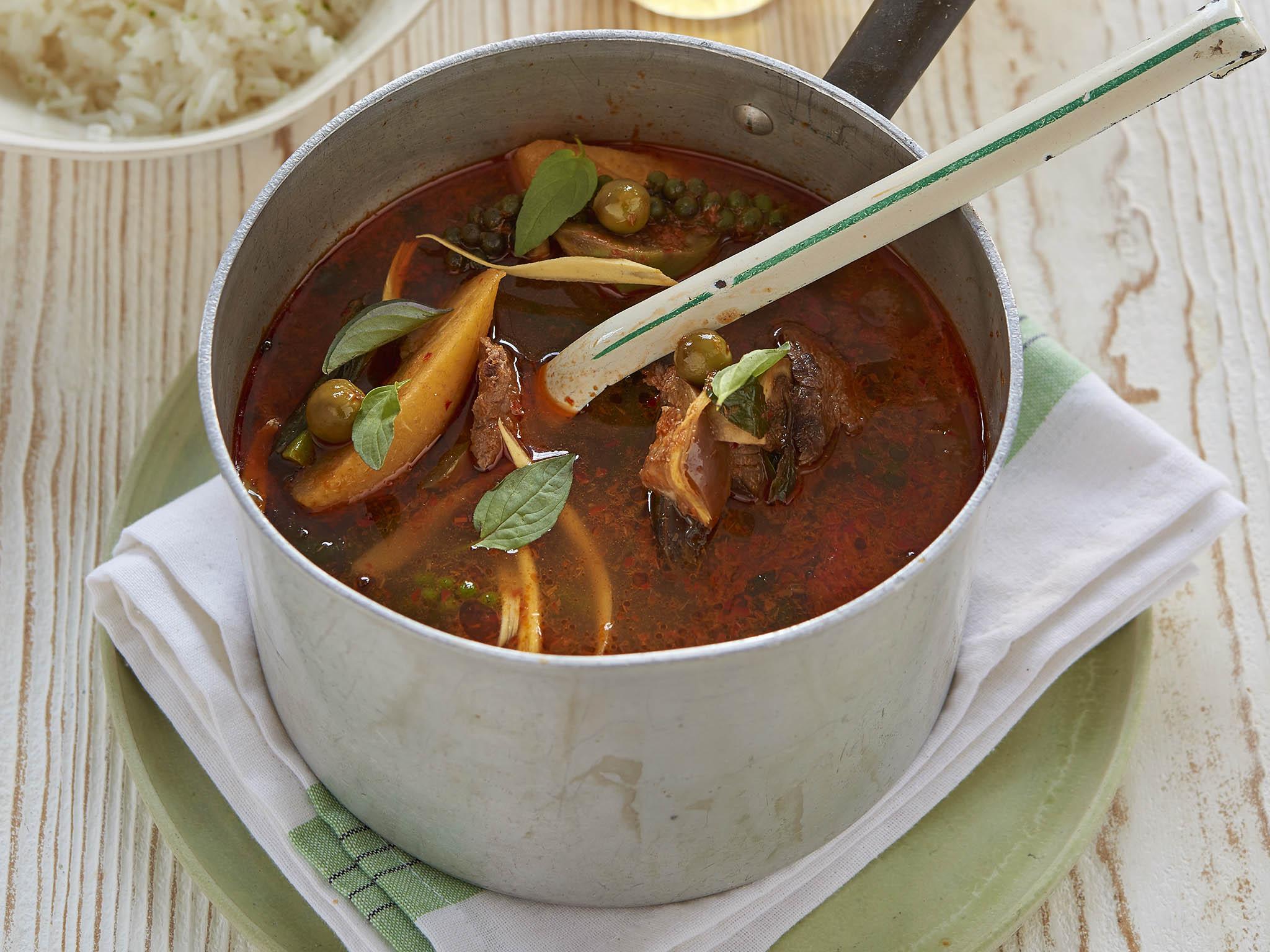Kaeng pa, otherwise known as jungle curry, is from the forested areas of Thailand