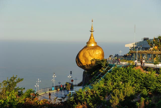 Burma's precarious-looking pilgrimage site, the Golden Rock 