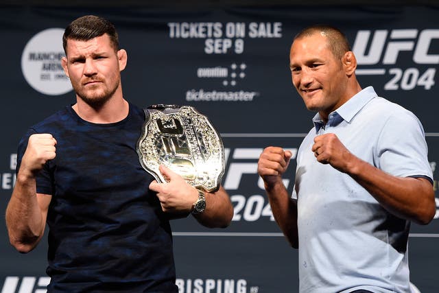 Michael Bisping defends his UFC middleweight championship against Dan Henderson