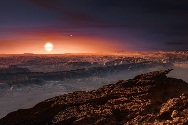 An artist's impression of the Proxima b exoplanet