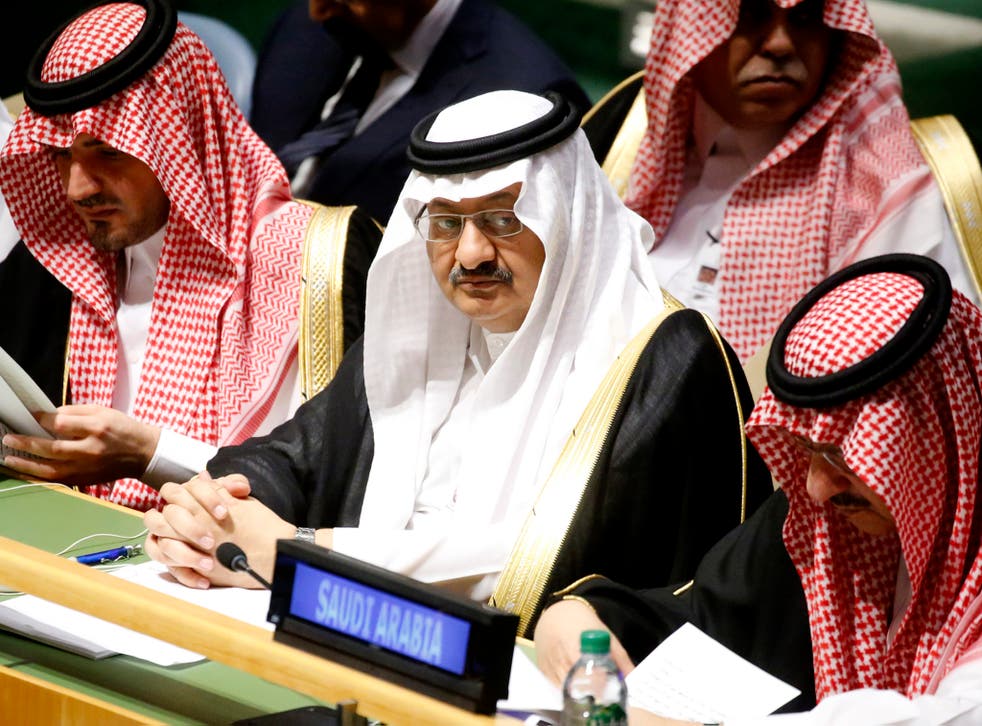 Crown Prince Mohammed bin Naif bin Abdulaziz Al-Saud of Saudi Arabia listens during the 71st United Nations General Assembly