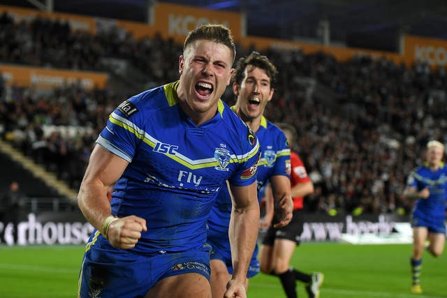 Tom Lineham has scored three crucial tries to lead Warrington to Old Trafford for the Grand Final