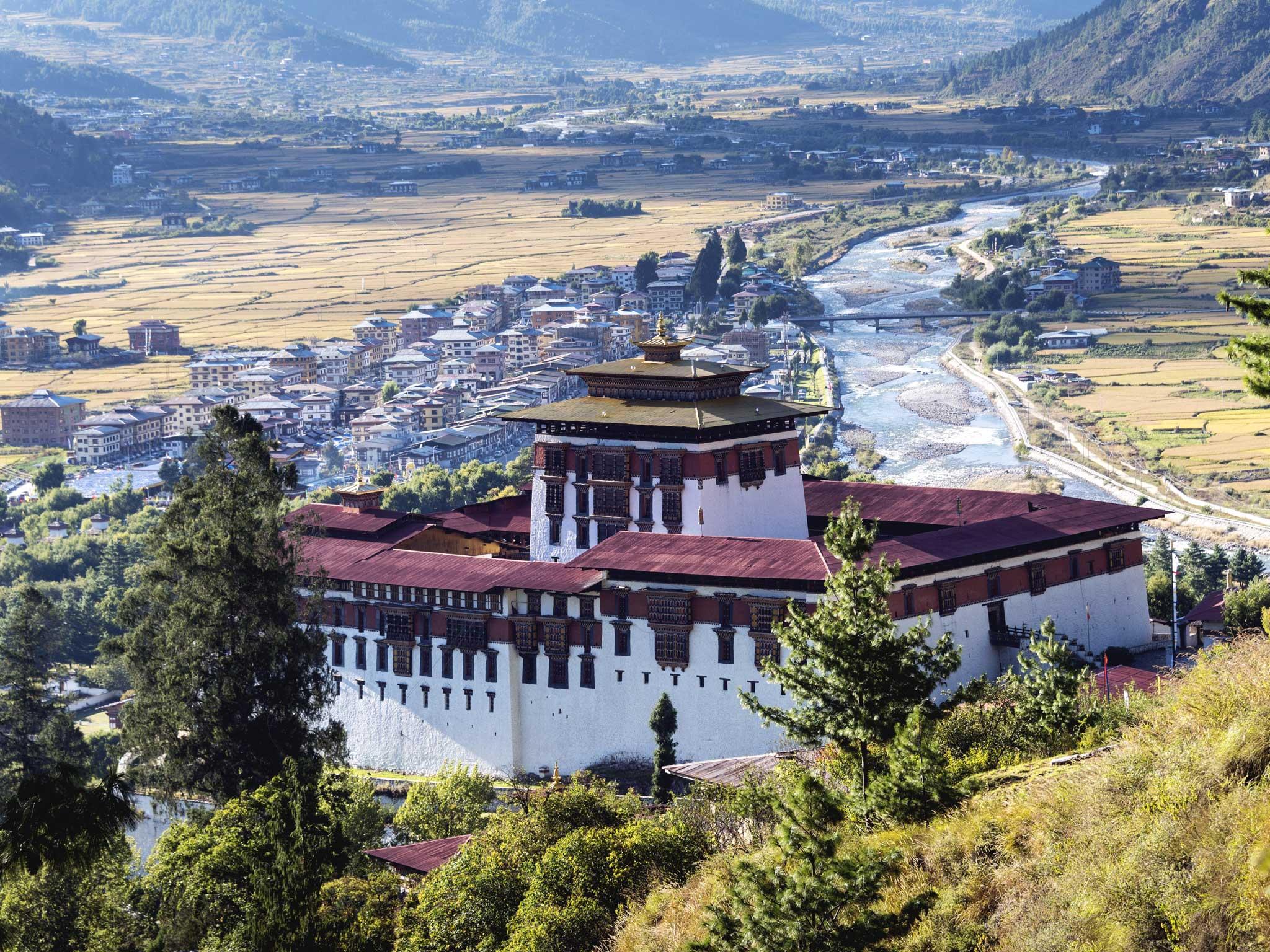Rinpung Dzong in the Paro Valley Paro, Bhutan