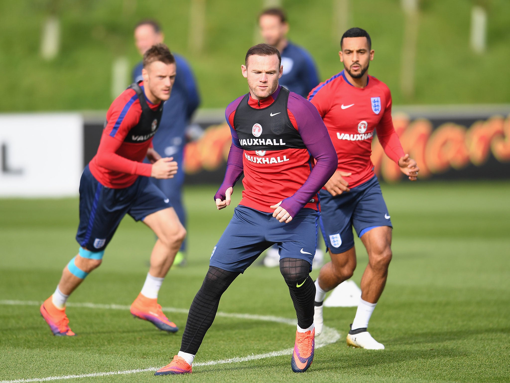 Wayne Rooney in training at St George's Park ahead of Saturday's game against Malta
