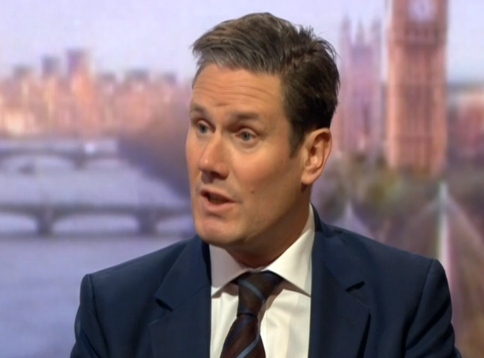Keir Starmer, shadow Brexit Secretary, on the ‘Andrew Marr Show’ on Sunday