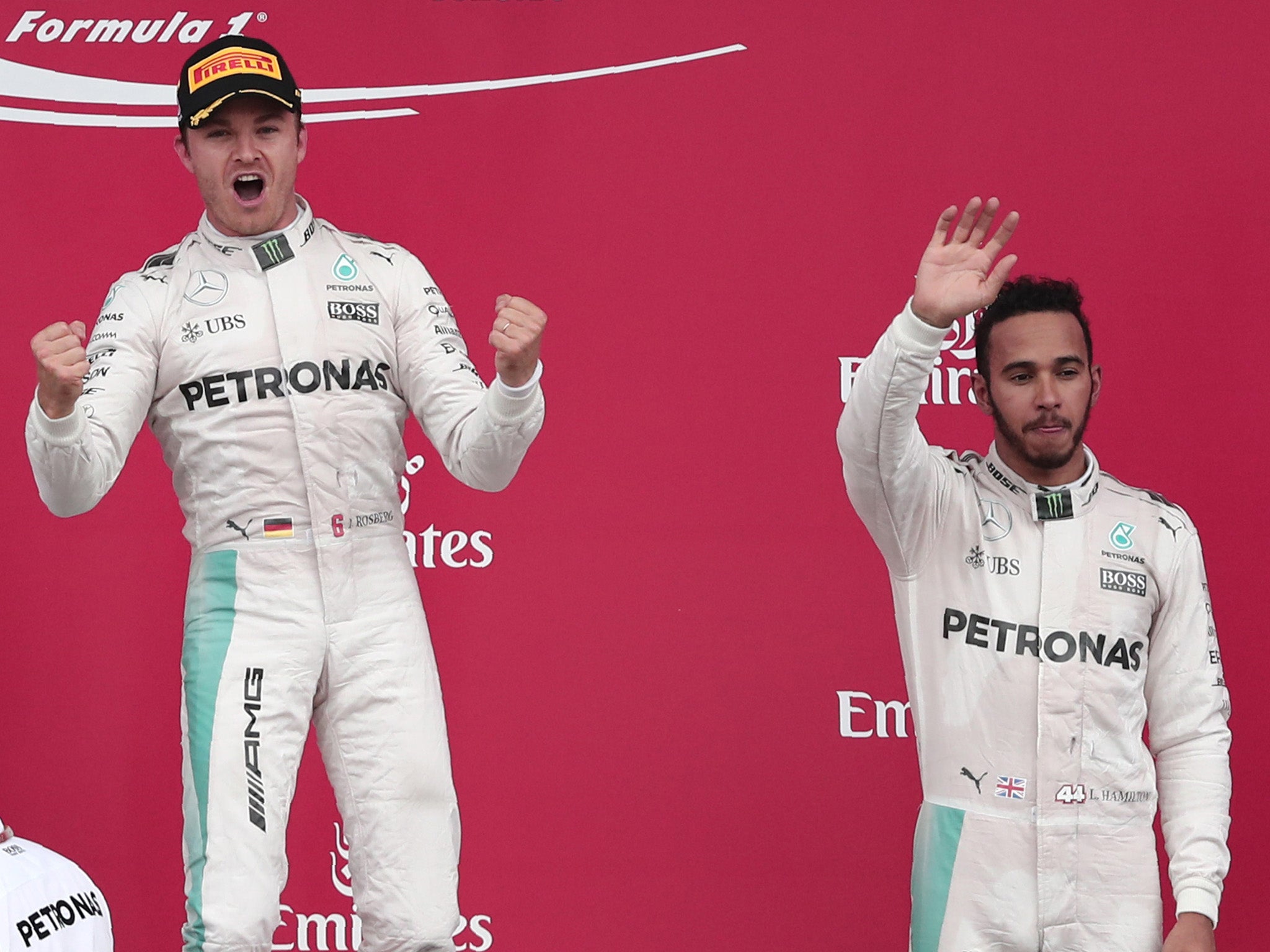 Hamilton finished third behind Rosberg in first in Japan