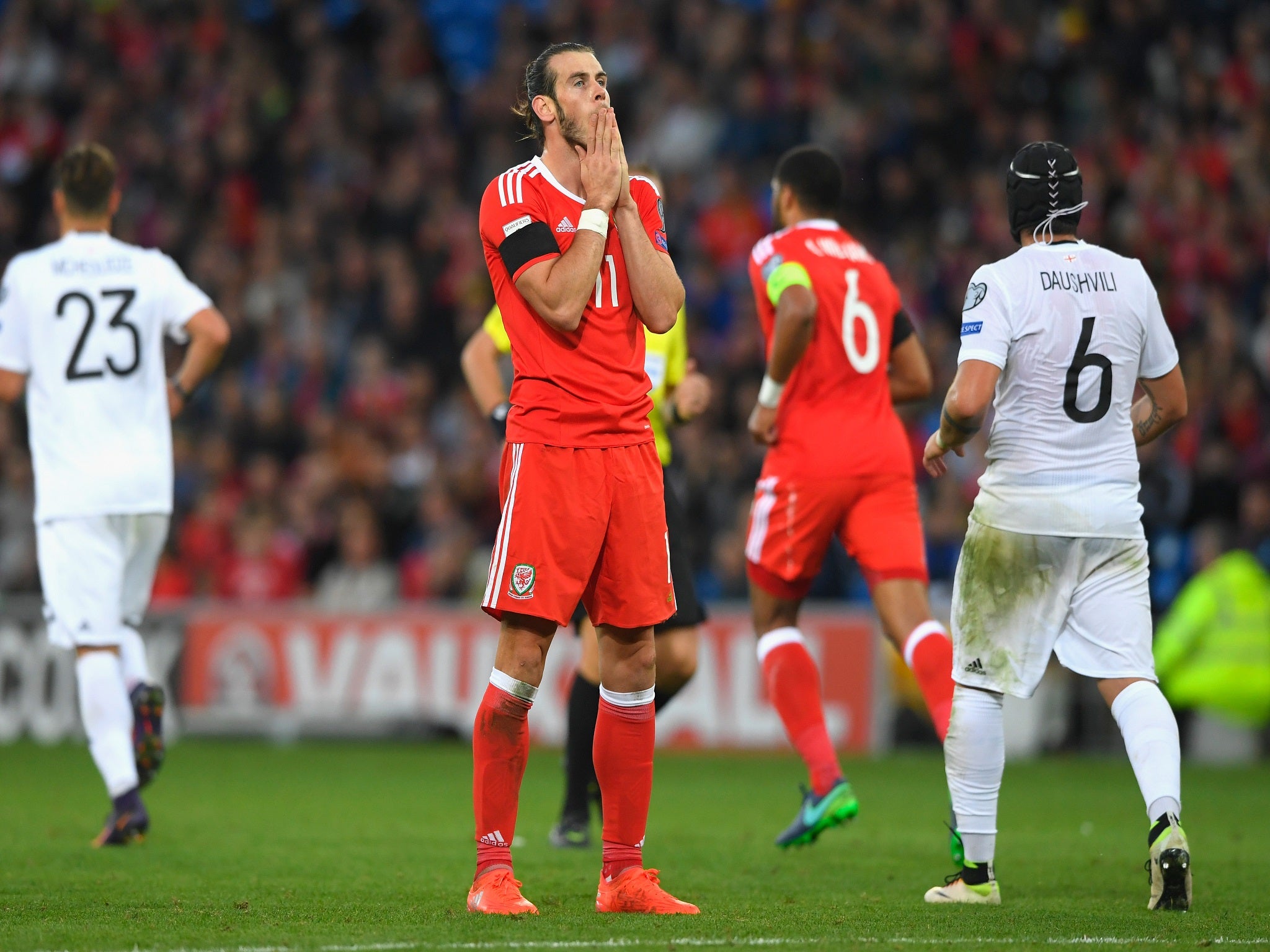 Gareth Bale cuts a frustrated figure during the second half