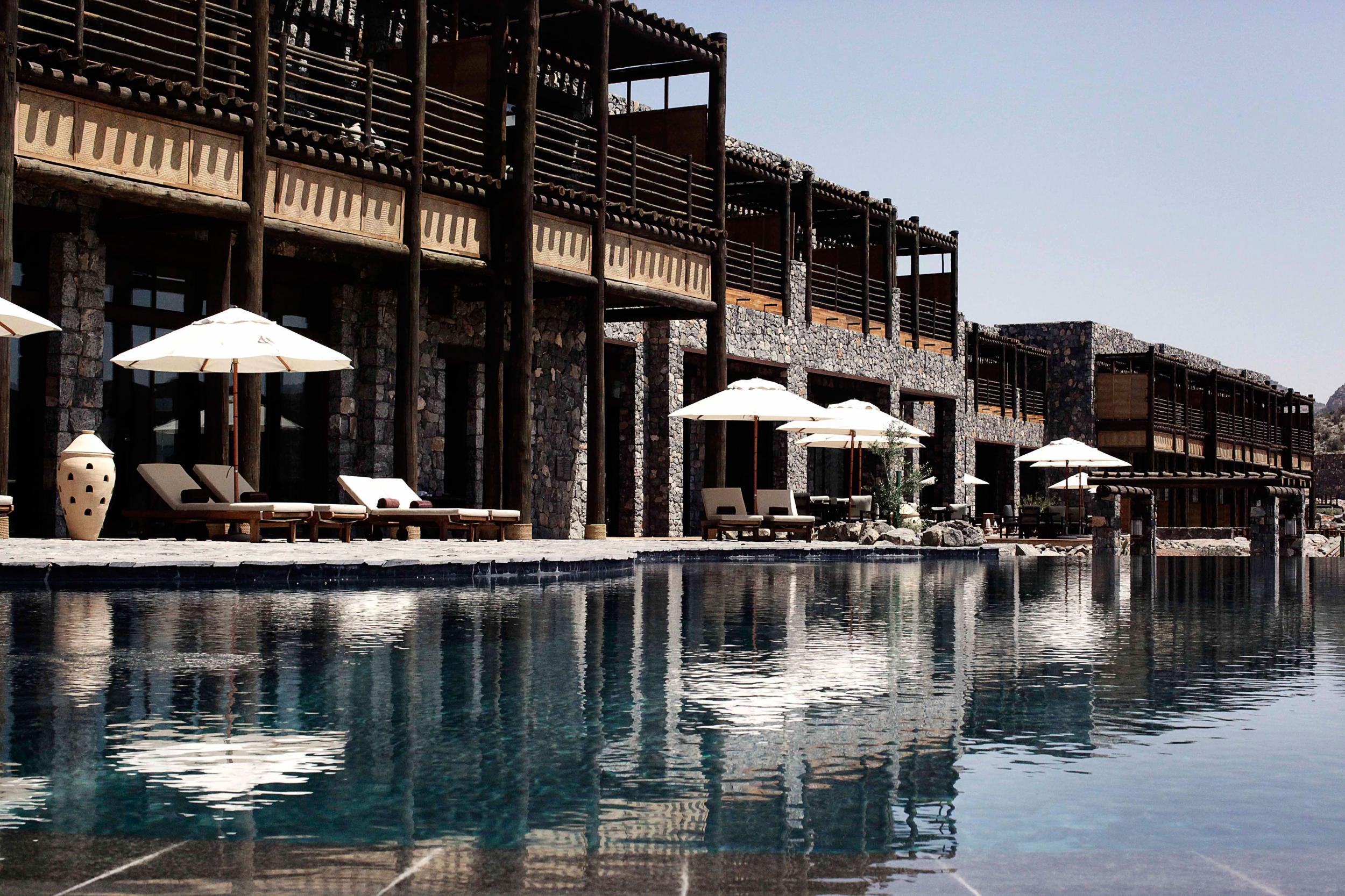 The pool at Oman’s Alila Jabal Akhdar has views of canyons and gorges