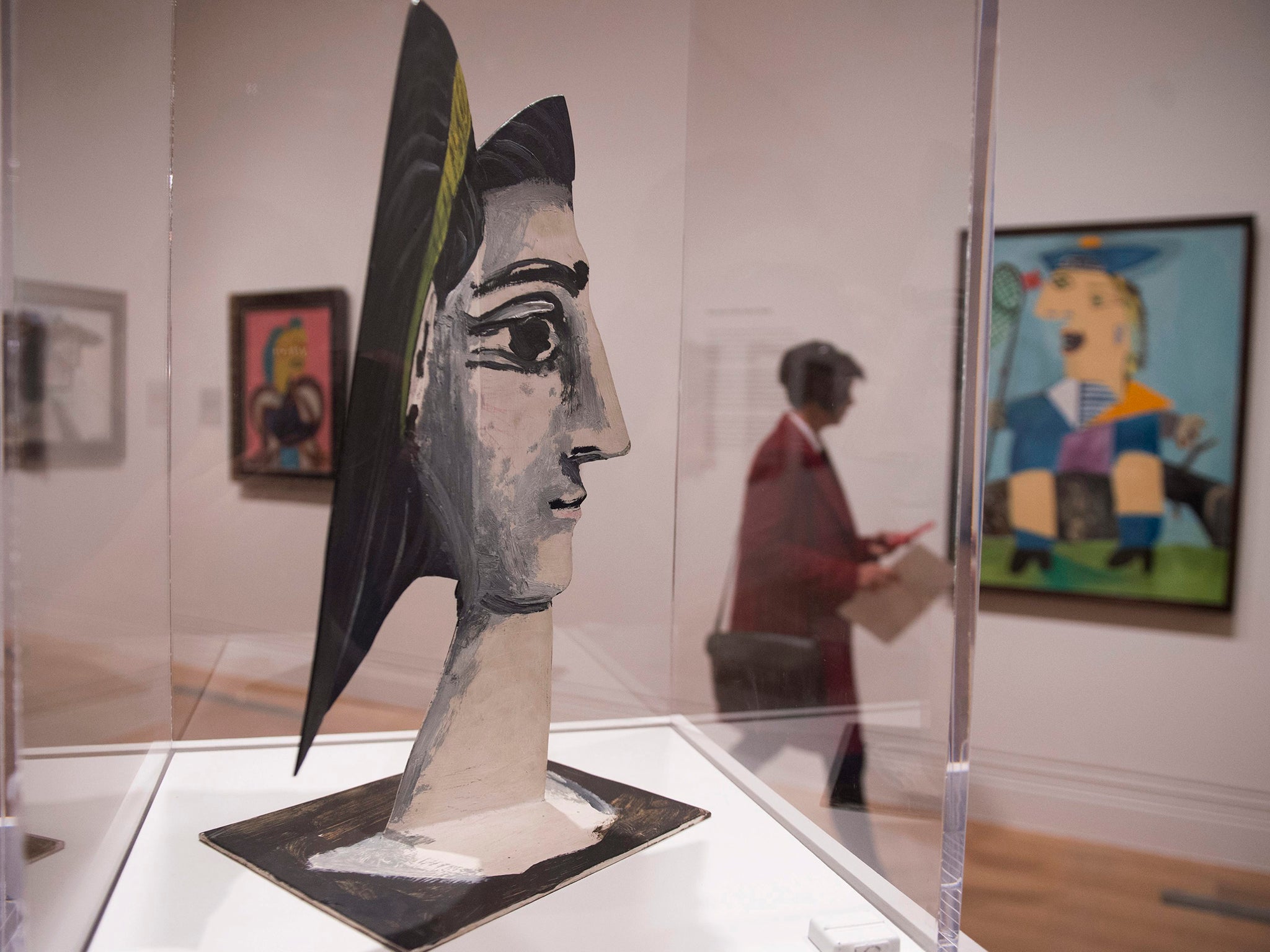 Picasso was able to jump effortlessly between mediums, from painting and drawing to printmaking and sculpture, including this work, ‘Jacqueline with a Yellow Ribbon,’ of the artist's second wife, Jacqueline Roque