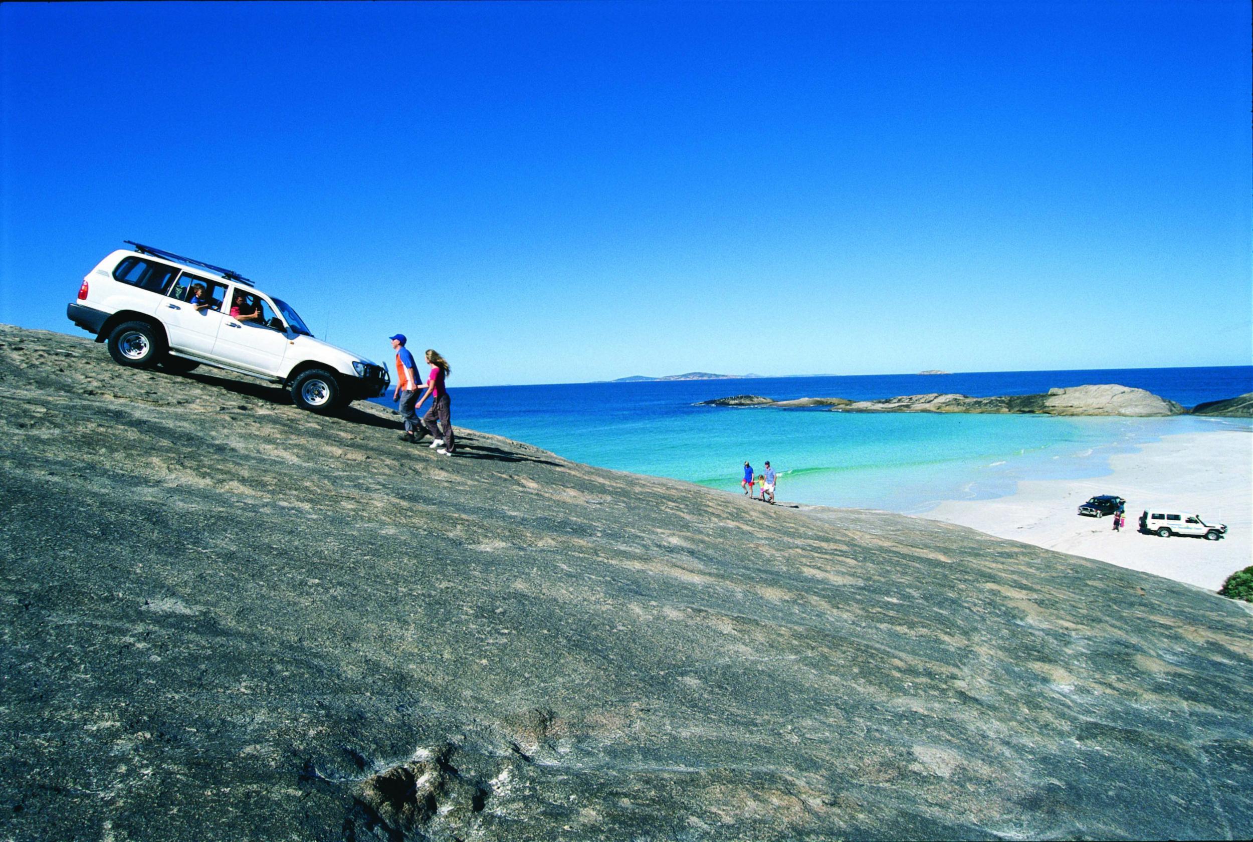 Visitors arrive at Wylie Bay