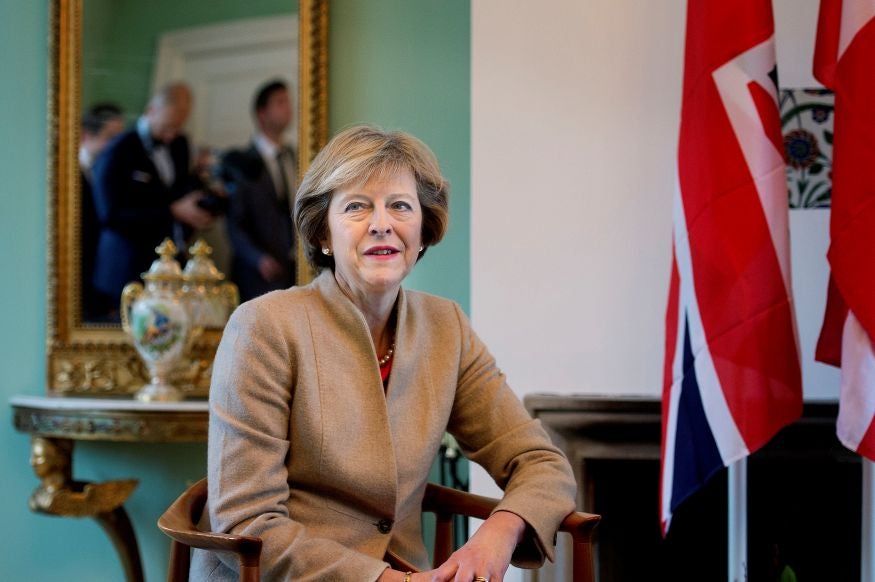 Theresa May in Denmark on October 10, 2016