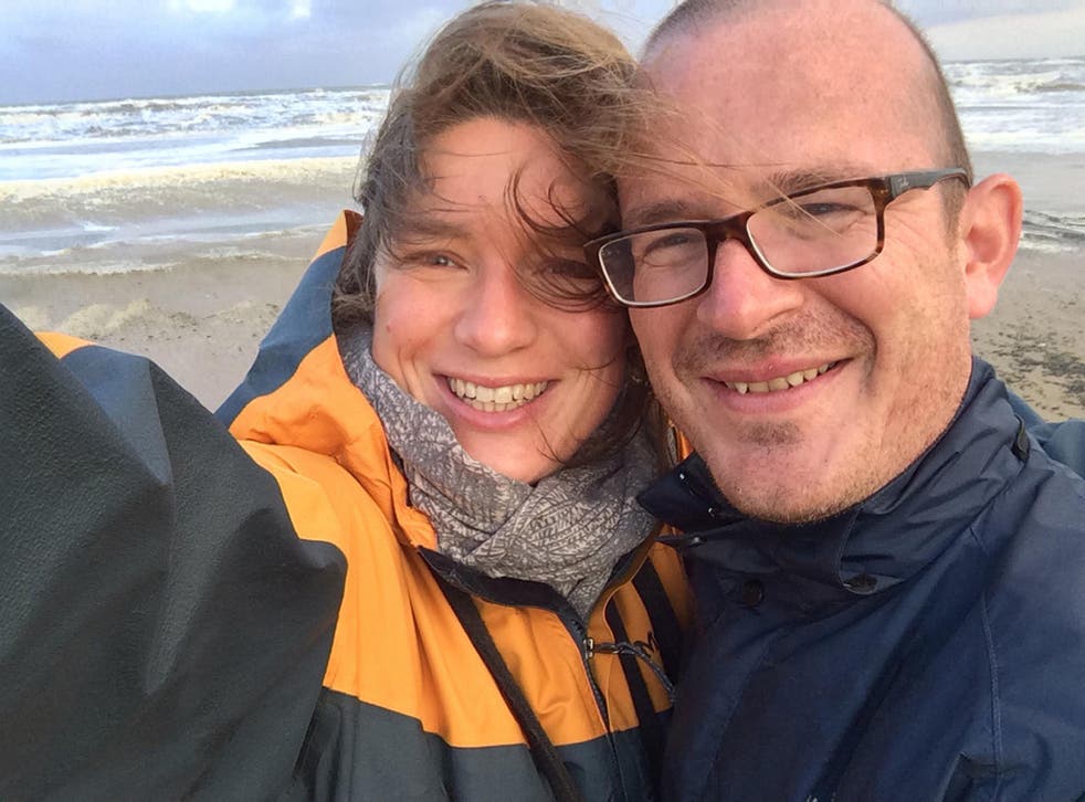 Nadja Ensink, with her husband Dr Jeroen Ensink, on holiday in Egmond aan Zee in the Netherlands