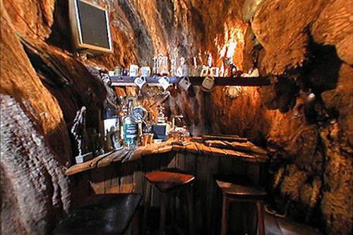 A bar inside a hollow tree trunk in South Africa