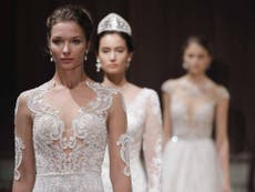 Bridal designer Alon Livne crosses swimsuit with bejewelled wedding dress