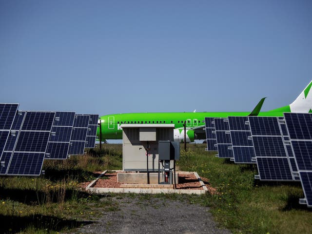 The solar operation at George Airport produces up to 750 kilowatts a day and powers all of the hub's facilities