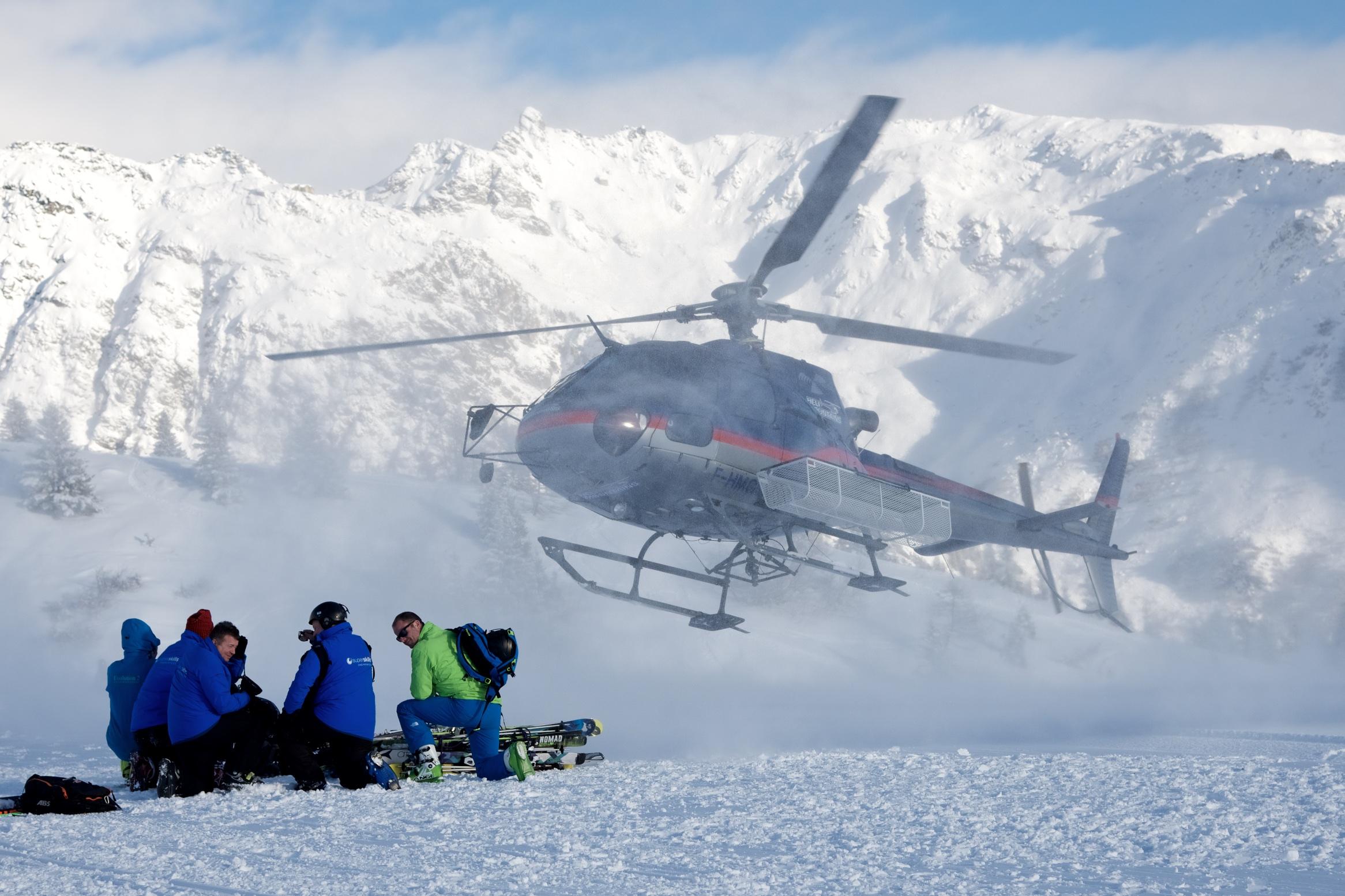 &#13;
A helicopter takes the group off-piste for some Bond-style action&#13;