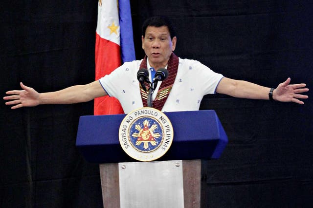 Duterte's remarks came during a televised speech (file pic).