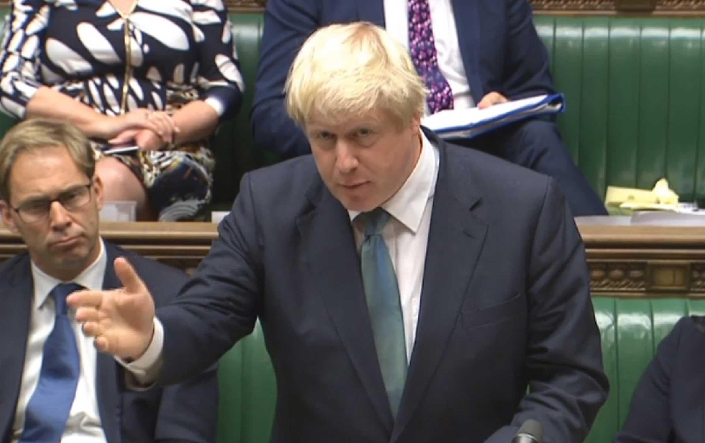 Foreign Secretary Boris Johnson in the House of Commons, London, where he spoke about the crisis in Syria