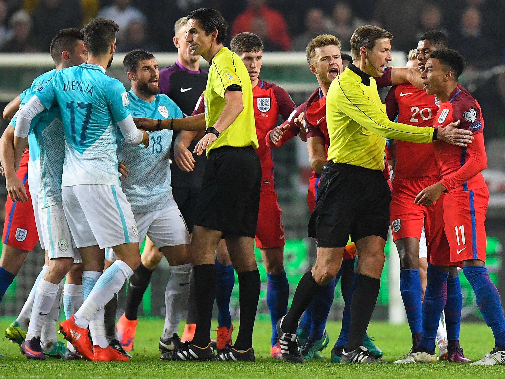 Tempers flared between Lingard and Struna at the end