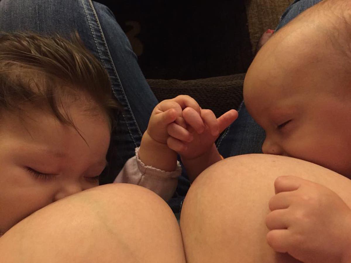 Mum's uneven boobs photo shows reality of breastfeeding