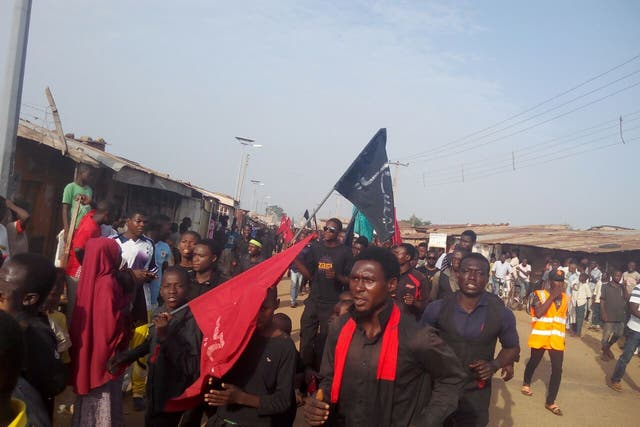 Mourners taking part in Ashura in Funtua, Nigeria