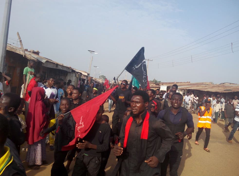 Mourners taking part in Ashura in Funtua, Nigeria