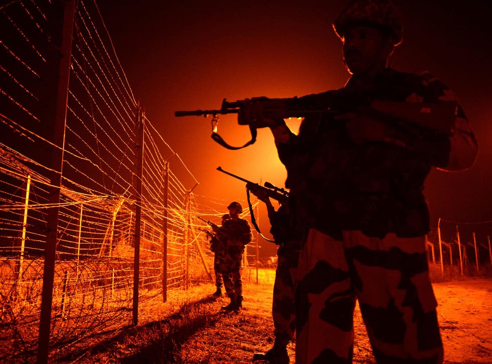 Indian soldiers patrol the country's border with Pakistan