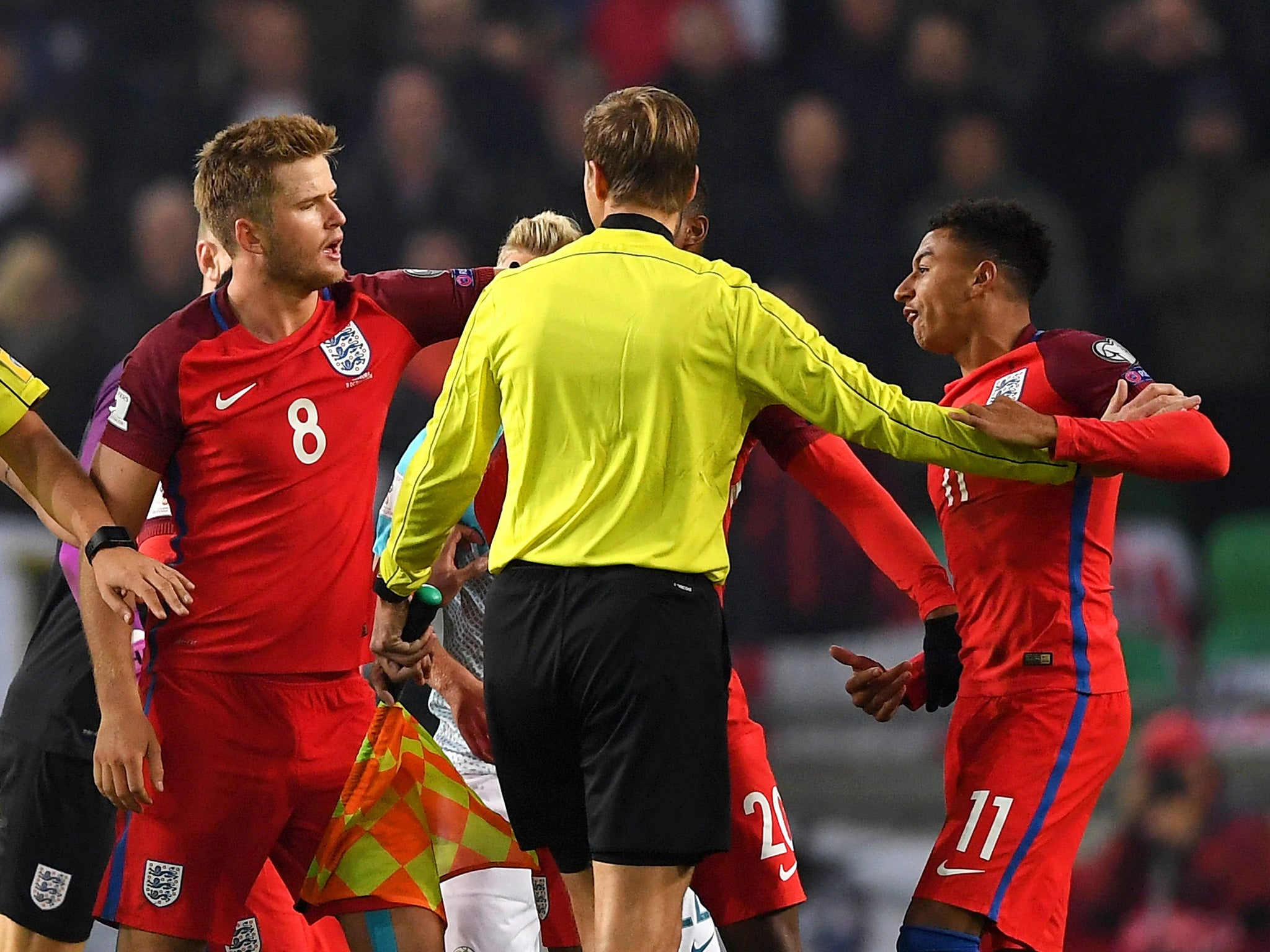 Lingard, right, was angered with Struna's treatment of Rashford