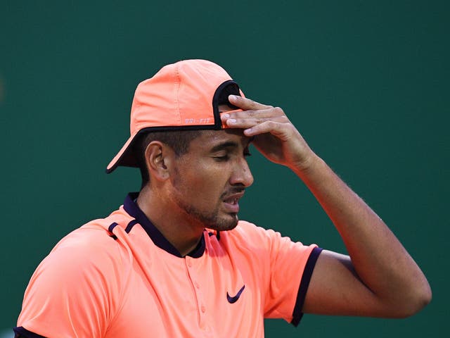 Nick Kyrgios appeared to give up during his Shanghai Masters second round match against Mischa Zverev
