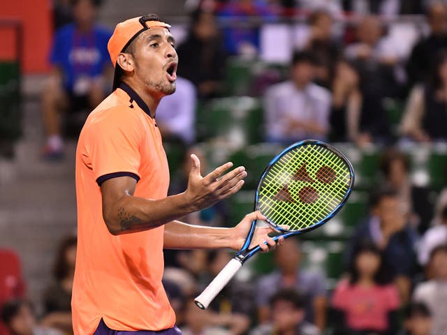 Kyrgios refused to put any effort in and got into a heated argument with a fan