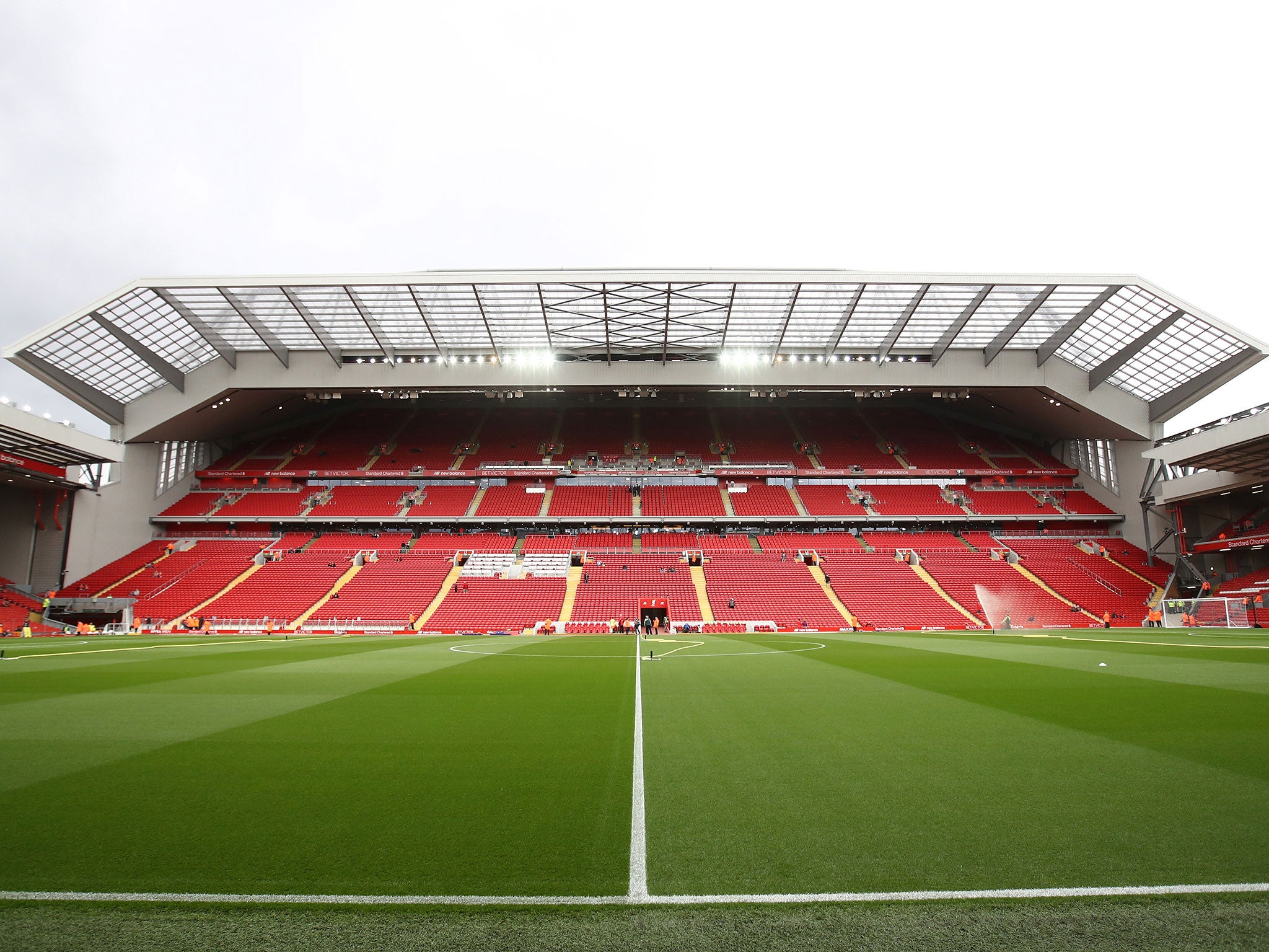 &#13;
Anfield's capacity has increased by 8,500 following the redevelopment of the main stand &#13;