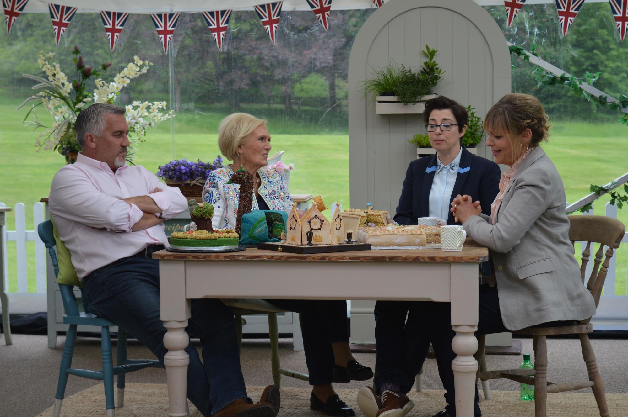 Paul Hollywood and Mary Berry discuss which of the bakers will be going home with Mel and Sue