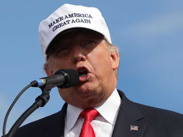 Republican presidential candidate Donald Trump speaks during a campaign rally at the Lakeland Linder Regional Airport on October 12, 2016 in Florida