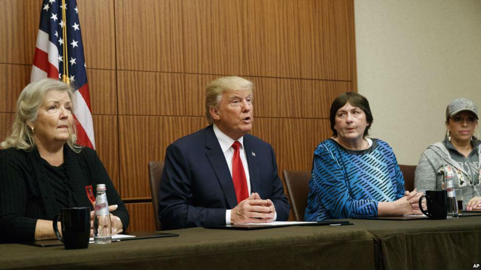 Mr Trump hosted a press conference with several women who alleged they had been assaulted by Bill Clinton