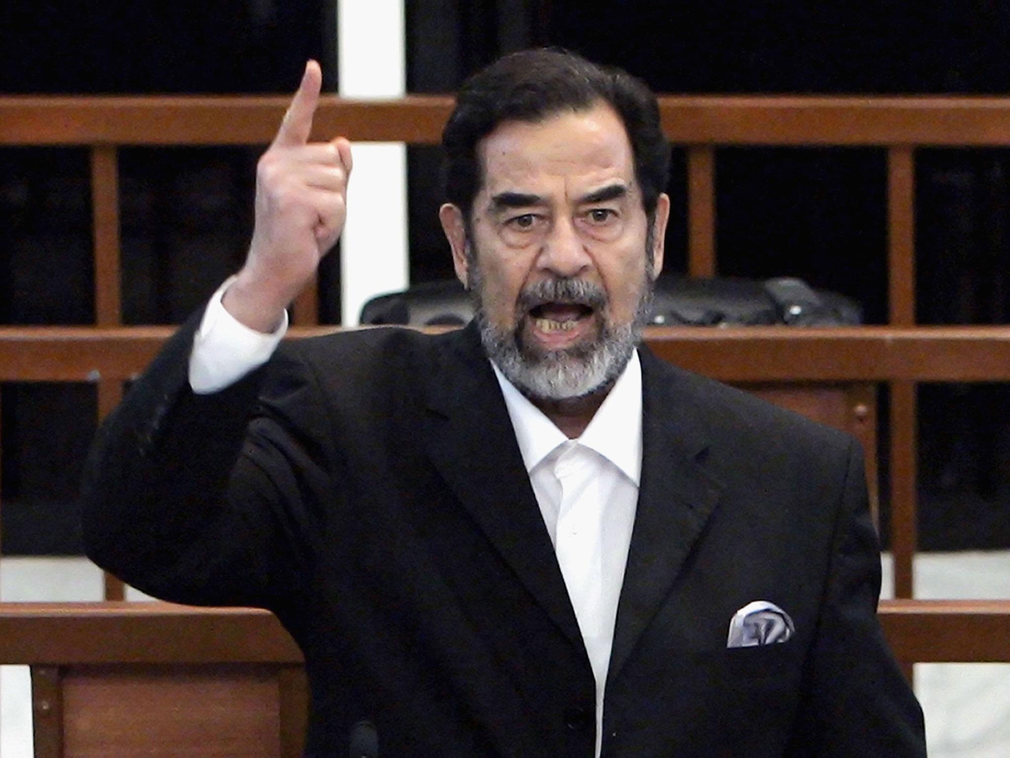 Saddam Hussein as he is found guilty in 2006 Getty