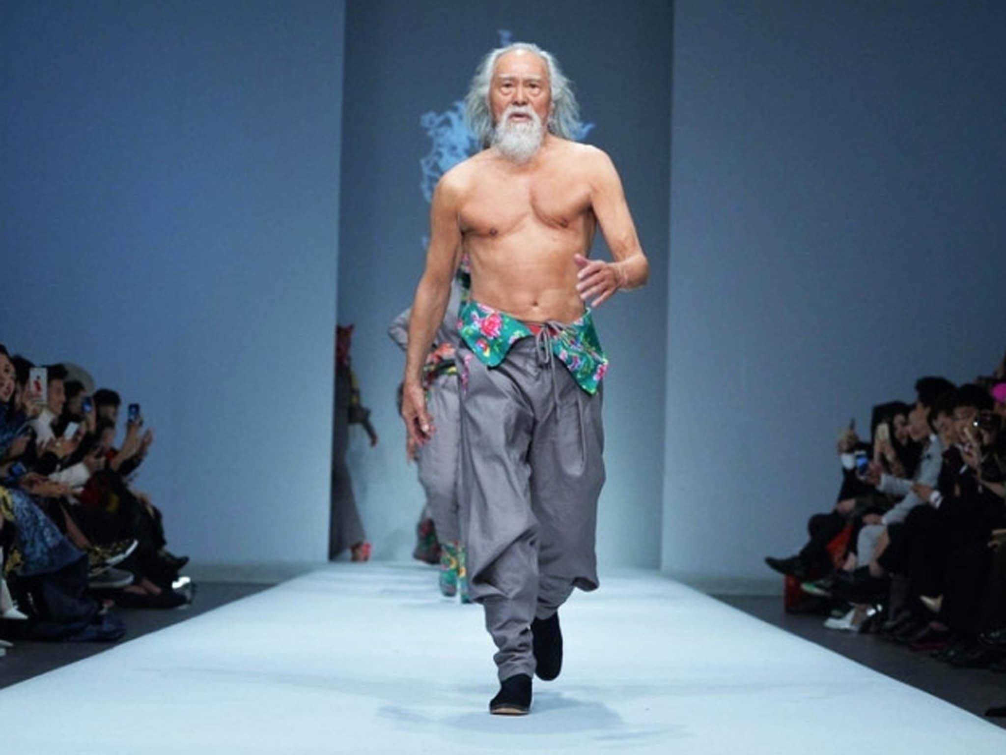 Wang Deshun made headlines when he appeared bare-chested on the runway in 2015