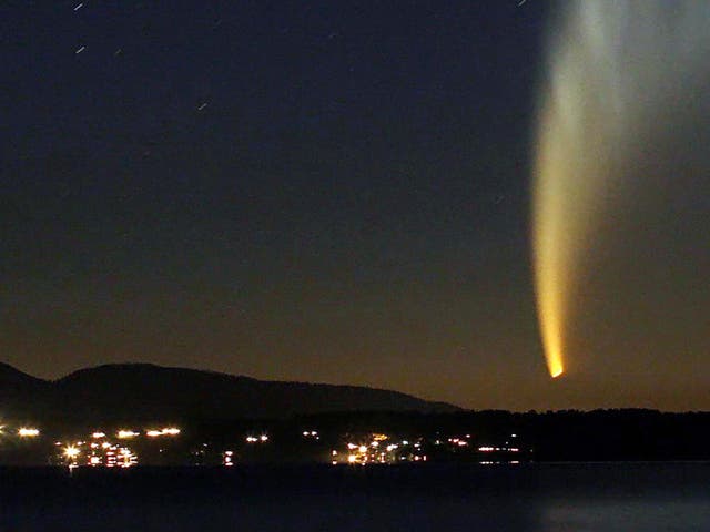 The McNaught comet, seen from Pucon, Chile, fortunately did not hit Earth