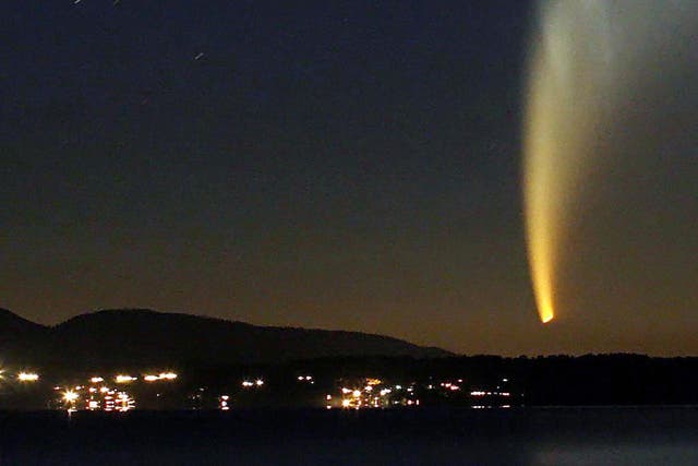 The McNaught comet, seen from Pucon, Chile, fortunately did not hit Earth